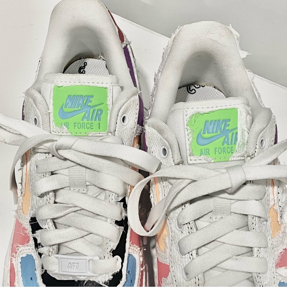 Women’s Air Force 1 ‘07 LX Low Tear Away Nike White/Multi Color Size 7 Unisex - Picture 4 of 16